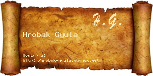 Hrobak Gyula névjegykártya