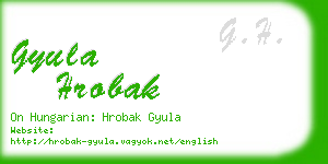 gyula hrobak business card